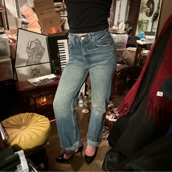 Zara high waisted straight leg baggy jeans - Picture 4 of 7